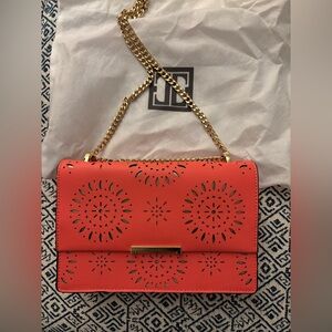 Women's Coral Laser-Cut Chain Shoulder Bag